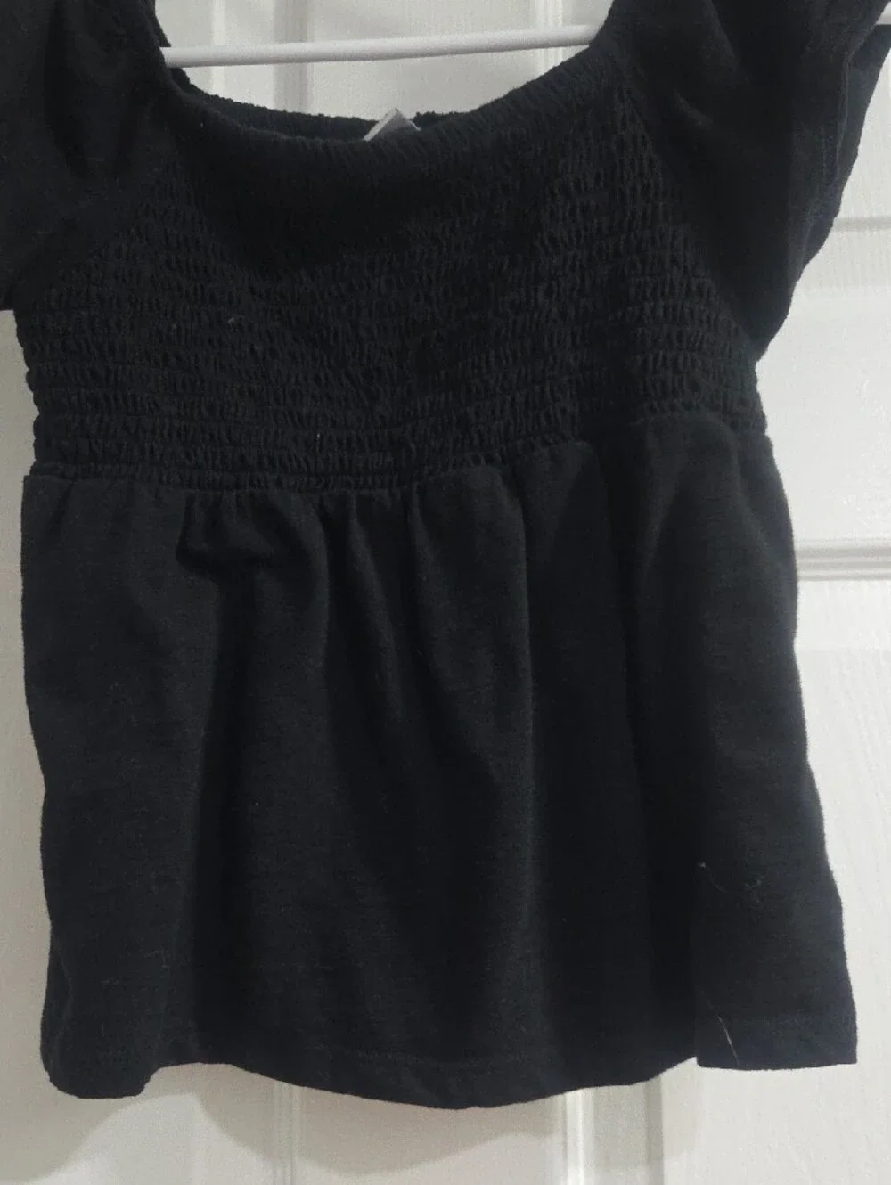 Old Navy Black Girls' Short Sleeve Smocked Top